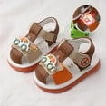 thumbnail image 2 of LOVZFMLL Infant Baby Boy Girl Sandals Summer LED Light Up Cartoon Flat Shoes for Toddles Crib Prewalkers First Walkers Shoes Yellow 12-18 Months, 2 of 3