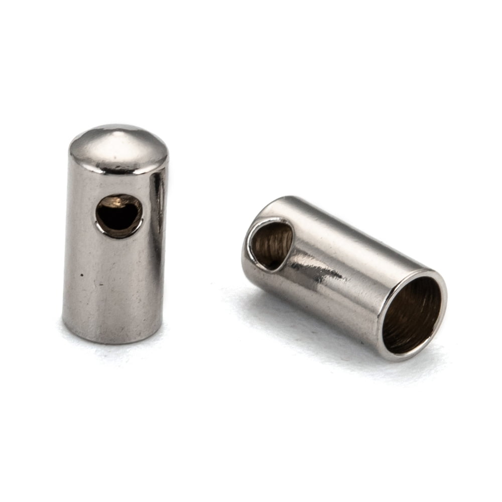 500pcs Tarnish Resistant 304 Stainless Steel Cord Ends Tube Stainless Steel color 8x4mm Inner Diameter: 3mm