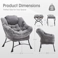 thumbnail image 4 of OMNIBERG Lazy Chair with Folding Ottoman Set of 2, Oversized Comfy Lounge Chair with Armrests and Side Pocket for Reading, Relaxing, and Napping, Perfect for Living Room, Bedroom or Office, Gray, 4 of 10