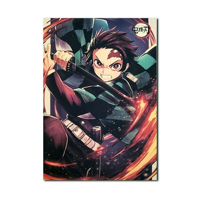 Póster mural Demons Slayers Kamado Tanjirou Retro Anime