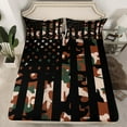 thumbnail image 2 of Erosebridal American Flag Bed Sheets Set Full Size, Retro Camouflage Bed Sheets Full, Geometric Decor 4 Pieces, 2 of 7