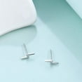 thumbnail image 6 of 925 Sterling Silver Lightning Bolt Bar Stud Earrings | Minimalist Small Earrings for Women, 6 of 9