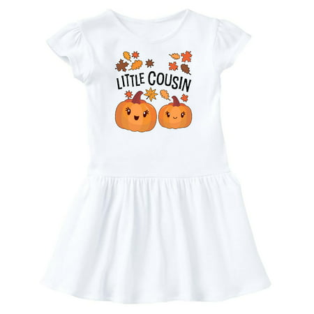 

Inktastic Little Cousin Pumpkins with Fall Leaves Gift Toddler Girl Dress