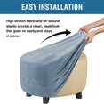 thumbnail image 5 of SEase Round  Velvet Ottoman Slipcover Covers Footstool Protector Covers Storage Stool Ottoman Covers Stretch with Elastic Bottom 30-41in Stone Blue, 5 of 14
