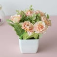 thumbnail image 3 of Visland Artificial Flowers, Rose Flower with Pot Silky Fake Plant Bonsai for Home Office Wedding Decoration, Table Centerpieces Arrangement, Windowsill Decor, 3 of 3