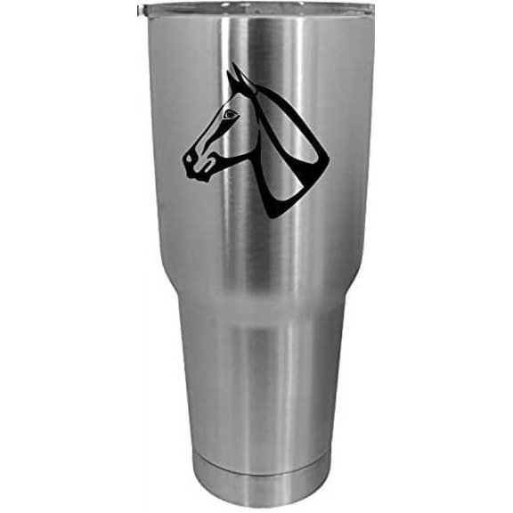 Altai Face Horse Themed Etched 30oz Stainless Steel Tumbler