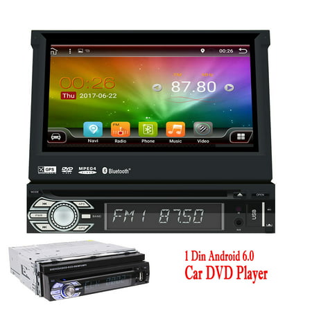 7 inch Android Car Stereo DVD - 1 Din Bluetooth Radio - GPS Navigation, Phone Mirror, 3G/4G, Wifi, obd2, 1080P, Dual Zone Function, Camera Input, Subwoofer, Video out Autoradio Head (Best Single Din Android Head Unit)