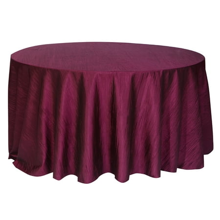 eggplant round tablecloth crinkle taffeta inch ycc linen