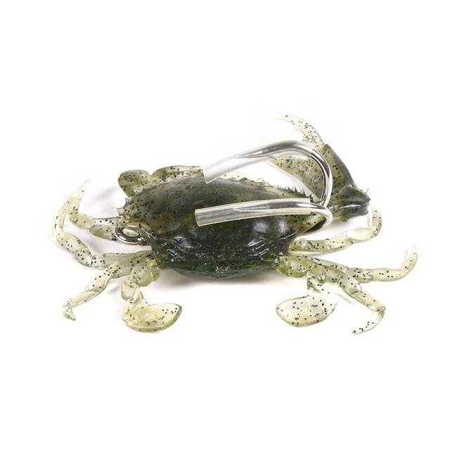 Billuyoard cangrejos silicona cebo anzuelo mar artificial pesca señuelo falso señuelos cabeza al aire libre para agua dulce 8 cm 19 g / verde Type1 NO1
