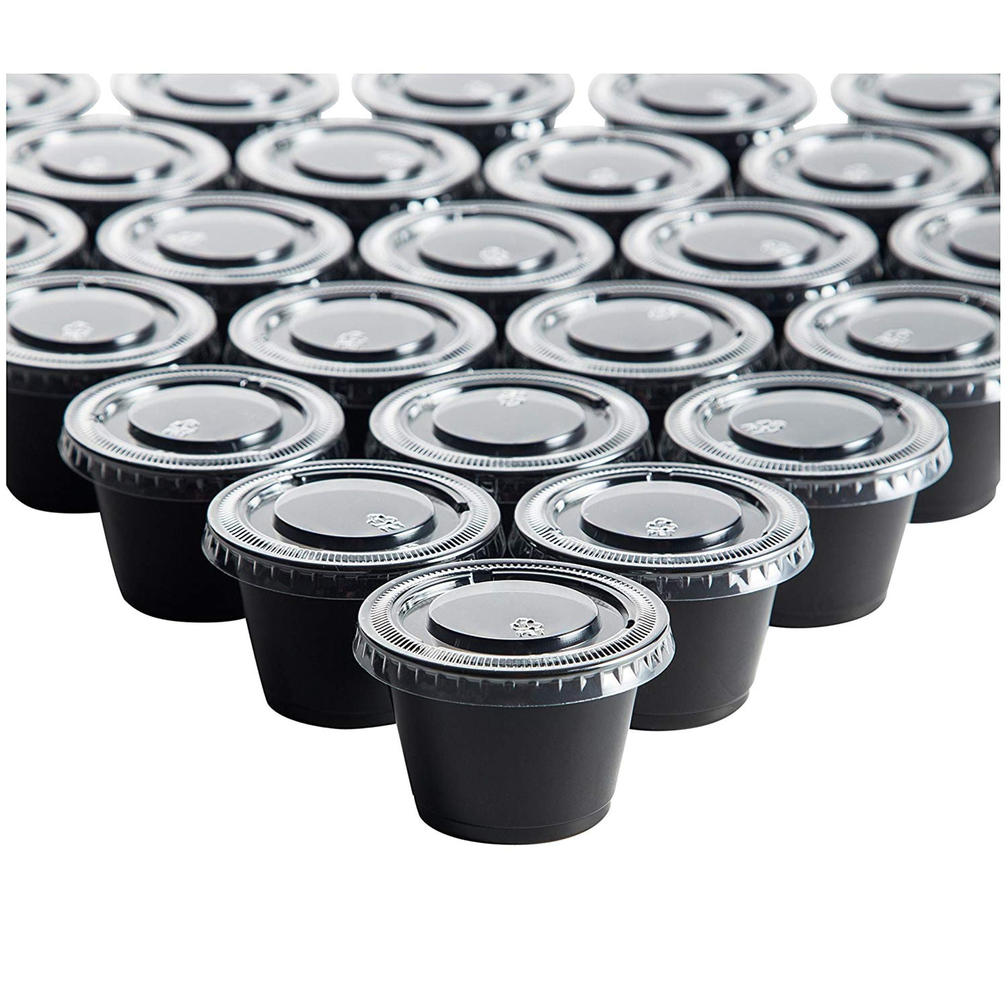 Plastic Portion Cups with Lids - 250-Piece Disposable to-go Sauce, Condiment, Sampling, Souffle ...