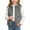 Gray, variant on Girls Fleece Vest with Pockets Turtleneck Warm Full Zip Casual Kids Fall Winter Outwear Navy 10
