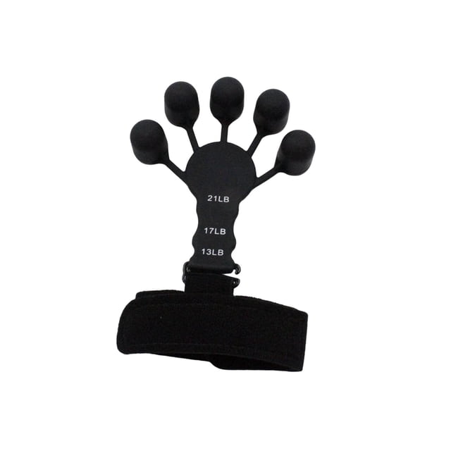 Fortalecedor de agarre de mano Pinza de camilla de silicona Extensor de mano cómodo para entrenador de tenis Muñeca Mano Equipo de artritis de negro Macarena Ejercicio de dedo