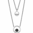 thumbnail image 1 of Sterling Silver Rhodium-Plate Enamel Circles 2-Strand With 1In Ext Necklace (15.5 X 11.13) Made In Italy -Jewelry By Sweet Pea, 1 of 6