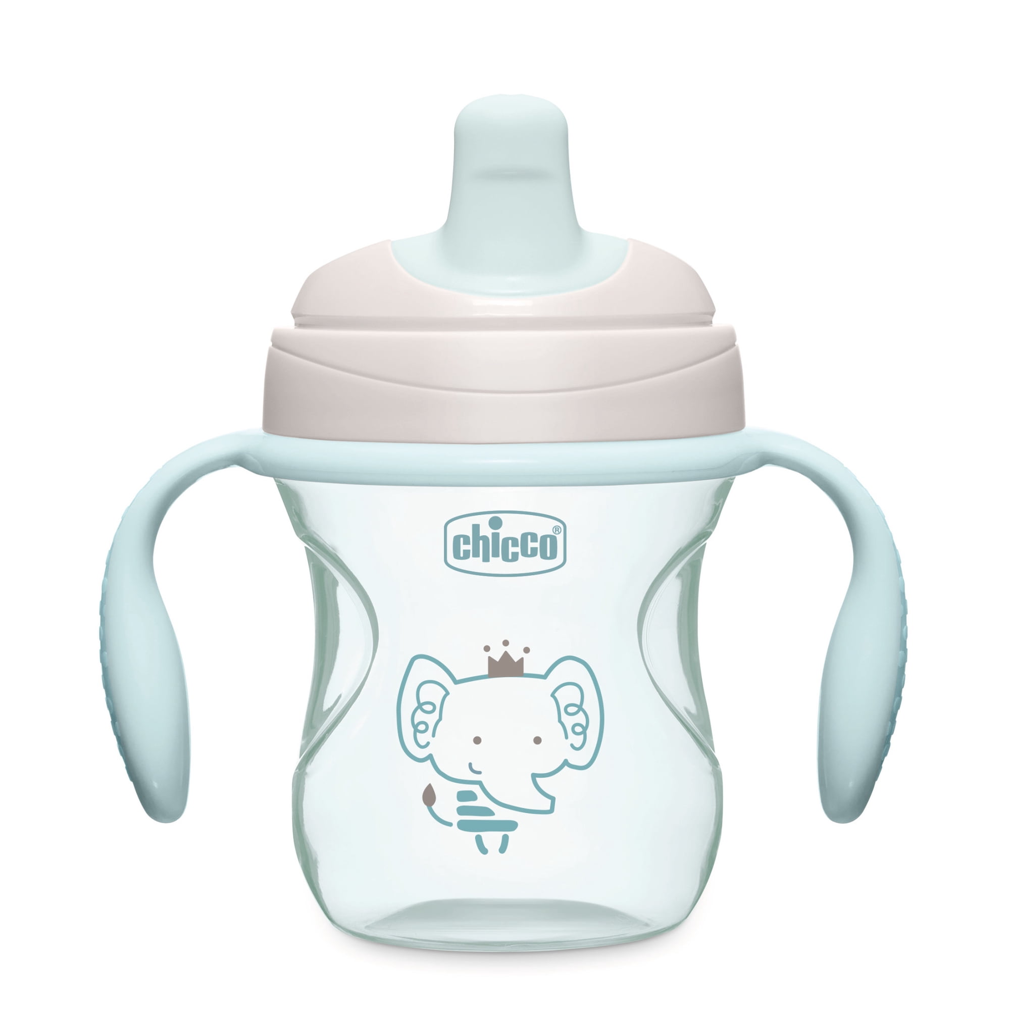 Chicco 7oz. Semi-soft Trainer with Bite-Resistant Spout, Snap-on Cap and Removable Handles, 6m+ - Sage