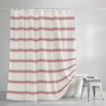 thumbnail image 3 of Shower Curtains for Bathroom, Red Striped Waterproof Fabric Shower Curtain, Rustic Red Stripe Modern Art Beige Decorative Bathroom Curtain for Bathtub, 66"x72", No Hooks Included, 3 of 9