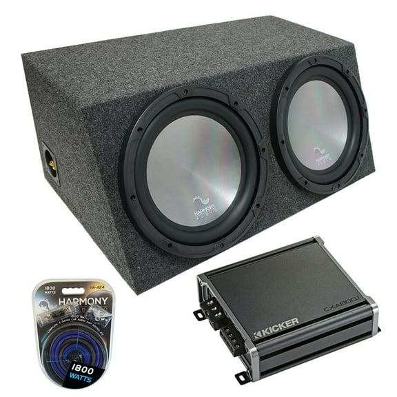 Universal Car Stereo Hatchback Sealed Dual 10" Harmony A102 Sub Box & CXA800.1
