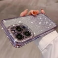 thumbnail image 3 of Compatible with iPhone Case,Glitter Diamond Electro Plated Bumper Clear Camera Lens Protection Soft Shockproof Cover Phone Case (Blue,iPhone 14 Plus), 3 of 8
