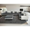 thumbnail image 4 of Stendmar L Shape U Shape Reversible Modern Microfiber Fabric Sectional Couch Sofa Set S150DRG (2 Tone Grey/Dark Grey), 4 of 9