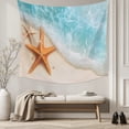 thumbnail image 5 of Coastal Starfish Large Tapestry for Bedroom Wall Hanging Tapestry, Simple Summer Nautical Ocean Beach Ceiling Backdrop Tapestries Poster Blanket Wall Decor for Teens Room Living Room Dorm 86" x 104", 5 of 8