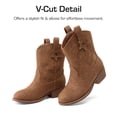 thumbnail image 4 of DREAM PAIRS Girls Cowboy Boots Low Heel Western Embroidered Mid Calf Cowgirl Boots for Toddler Little Kid Big Kid, 4 of 5