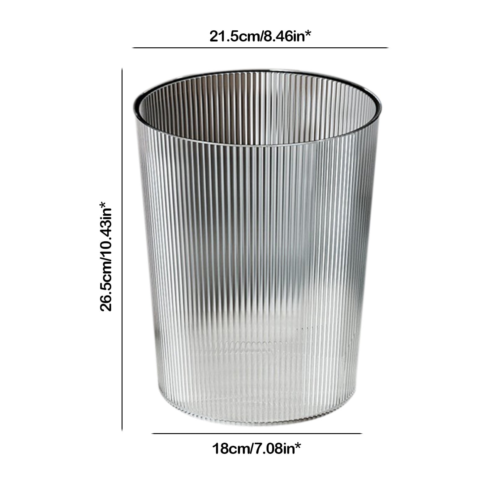 Round Plastic Small 1.7 Gallon Recycle Trash Can Wastebasket, Garbage Container Bin for Bathrooms, Kitchen, Bedroom, Home Office - Durable Plastic - Polished