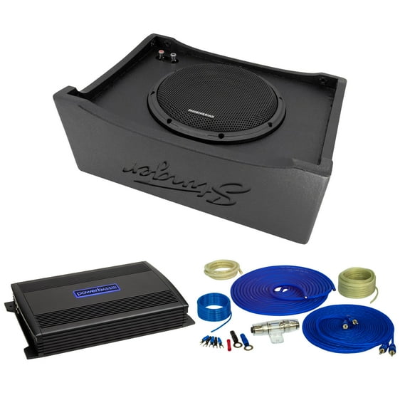 Stinger TXTRB10 Loaded Underseat 10-inch Subwoofer Enclosure with ASA3 400.1 Mono Amplifier and Wiring Kit