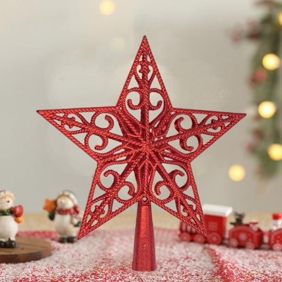 Black_Friday Deals!Cyber_Monday Deals! Byikun Christmas Hollow Star Tree Topper Christmas Decoration Holiday Tree Top Shatterproof Hollow Star Decoration Holiday Christmas Tree Decoration