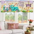 thumbnail image 3 of Rdsfhsp Easter Valance Curtain for Kitchen 18"x 54" Bunny Truck Easter Decor, Purple Valance Curtain for Kitchen Living Room Bedroom, Rod Pocket Spring Tulip Easter Eggs Window Treatment Valance, 3 of 5