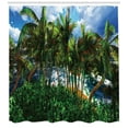 thumbnail image 3 of Ambesonne Summer Shower Curtain, Hawaii Island Palm Tree, 69"Wx84"L, Green Blue Brown, 3 of 3