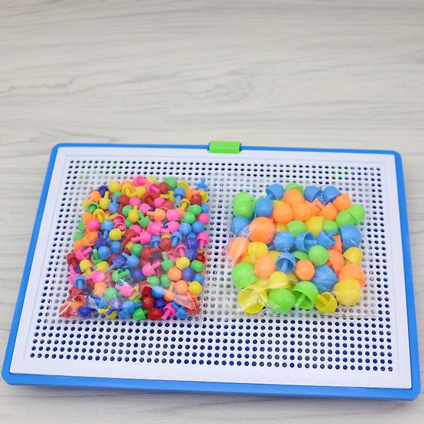 Juego de rompecabezas de uñas con forma de seta para niños, rompecabezas educativo con placa de inserción de juguete (1 juego (296 piezas))