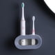 thumbnail image 3 of Portacepillos de dientes de doble orificio, sin perforaciones, accesorio de baño para cepillos de dientes gris, 3 of 8