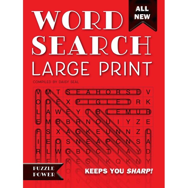 Puzzle Power: Word Search Large Print (Red) : Word Play Twists and