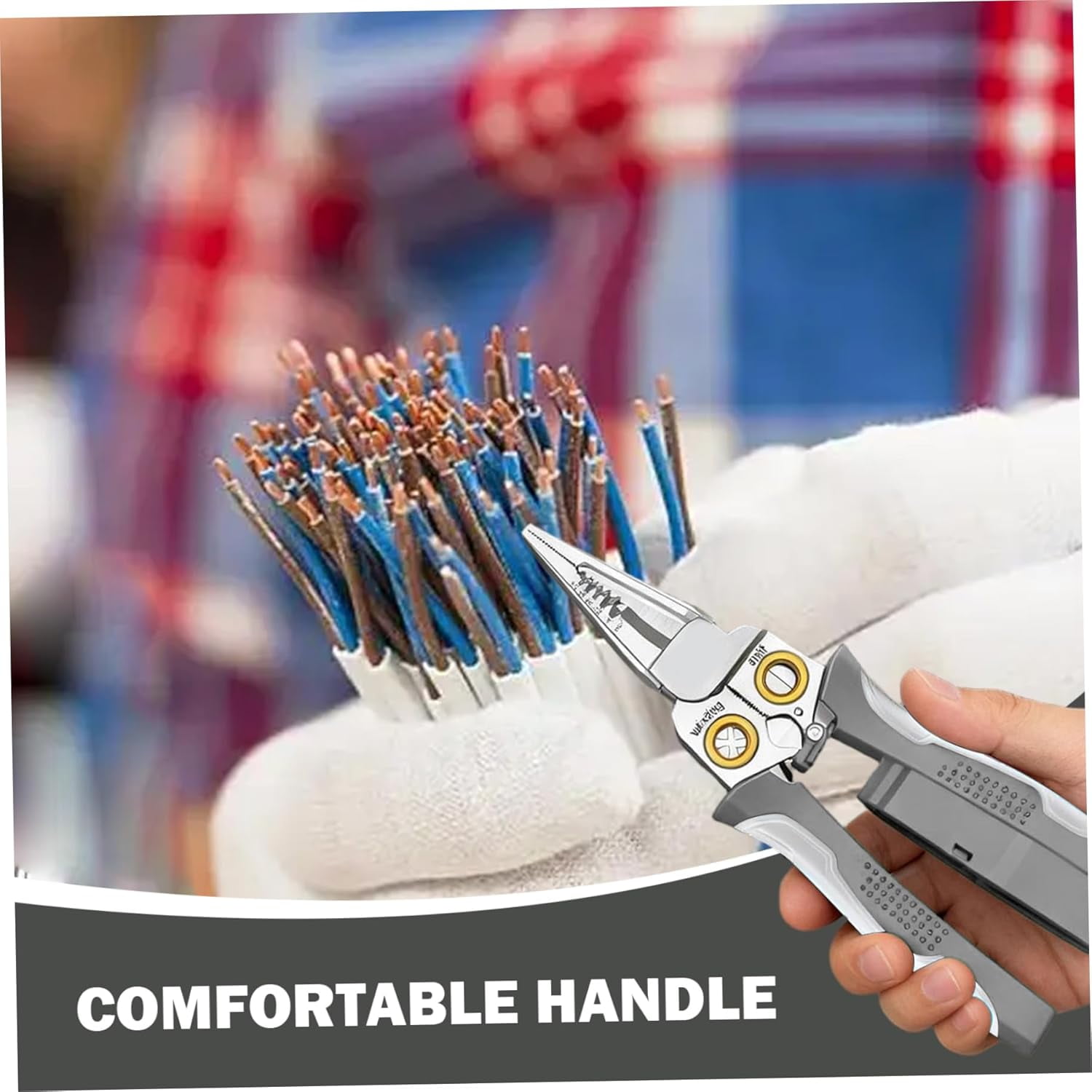 8-in-1 Wire Stripper with Voltage Tester, Stainless Steel Multi-Function Electrical Pliers with Non-Slip Grip for Electricians and DIY Projects Grey 8-in-1 Wire Stripper with Voltage Tester Strippers