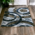thumbnail image 2 of MDA Home Orelsi Blue/Brown Contemporary Polypropylene Area Rug - 5'2" x 7'5", 2 of 5