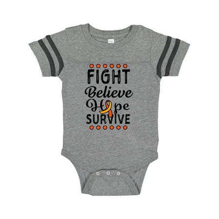 

Inktastic Leukemia Awareness Fight Believe Hope Fight Gift Baby Boy or Baby Girl Bodysuit