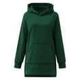thumbnail image 3 of Fiaer,Womens Long Hoodies,Women's Casual Trendy Plus Size Long Sleeve Hooded Sweatshirts,Ladies Loose Fit Warm Solid Spliced Hooded Pullovers Green XXL, 3 of 7