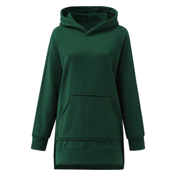 Vedolay Long Sleeve Tops Hoodies for Women Casual Striped Sweatshirt Oversized Long Sleeve Pullover Tops with Pockets,Green L