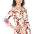 thumbnail image 5 of White Mark Women's Cold Shoulder 3/4 Sleeve Dress, 5 of 6