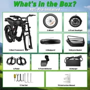 Electric Bike for Adults,750W Motor 1500W Peak,Top Speed 30MPH, Max 55miles,20×4.0 Fat Tires,48V 20Ah Battery,UL 2849,Fit for 18+