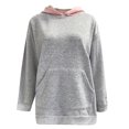 thumbnail image 2 of Vedolay Oversized T Shirts Hoodies for Women 2023 Zip Up Hoodies Oversized Sweatshirt Cute Fall Casual Clothing with Pockets,Gray M, 2 of 5