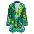 thumbnail image 5 of Women's Printed Suit Cardigan Coat, Fashion Casual Long Sleeve Loose Comfortable Open Front Blazer for Daily Wear and Office Outfits, in Army Green, Size L, 5 of 5