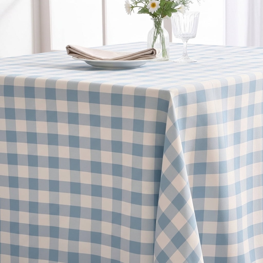 1" Checkered Gingham PolyPoplin Fabric by The Yard - 60 Inch Wide for Sewing, Quilting, Tablecloths, Curtains, Apparel, Crafting, DIY Projects