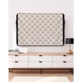 thumbnail image 3 of Outdoor TV Cover 70 to 75 Inch Weatherproof, Beige White Geometric Waterproof TV Screen Protector for Outside Decor with Zipper and Pocket 68"L x 42"H , Minimalist Morocco Pattern, 3 of 7