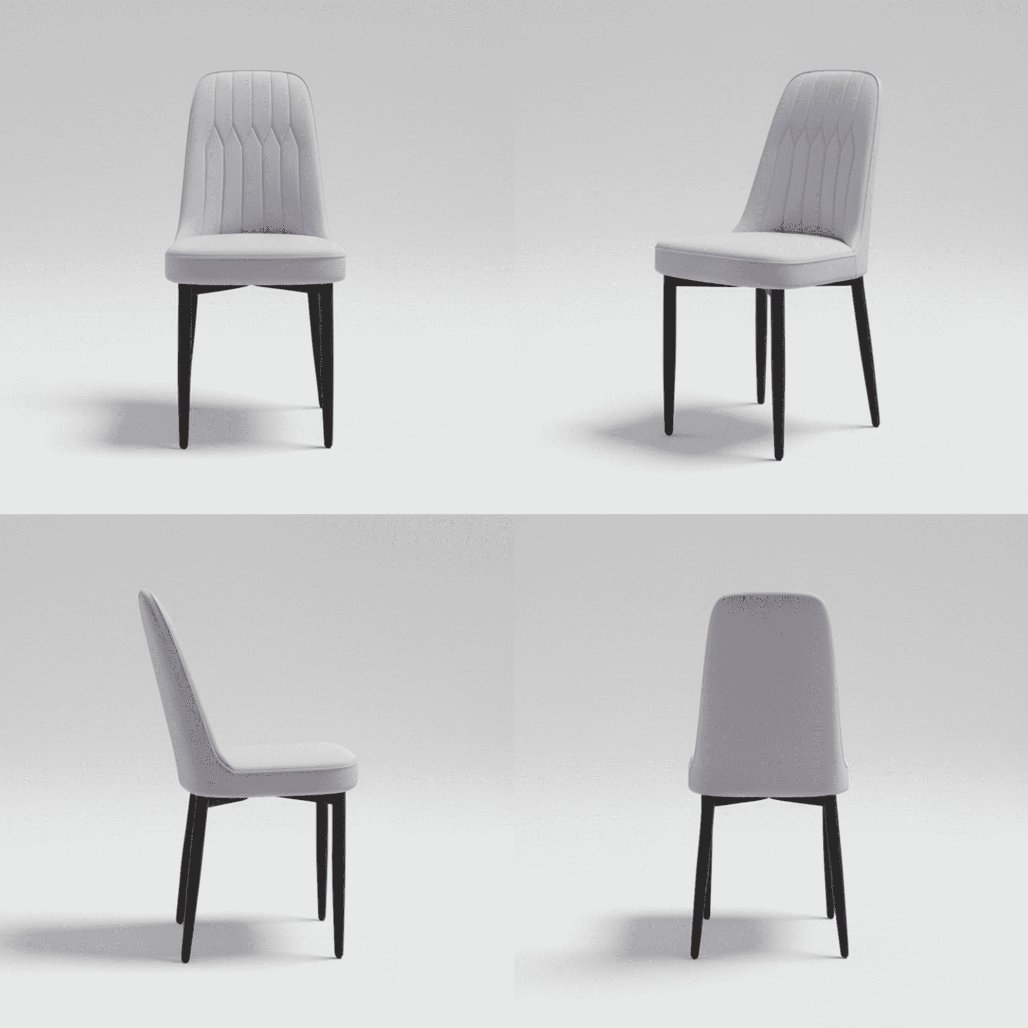 CasaGlajore Set of 4 Modern PU Leather Dining Chairs with Black Metal Legs, Upholstered Side Chairs for Kitchen, Living Room, and Office – Cream Faux Leather Seating