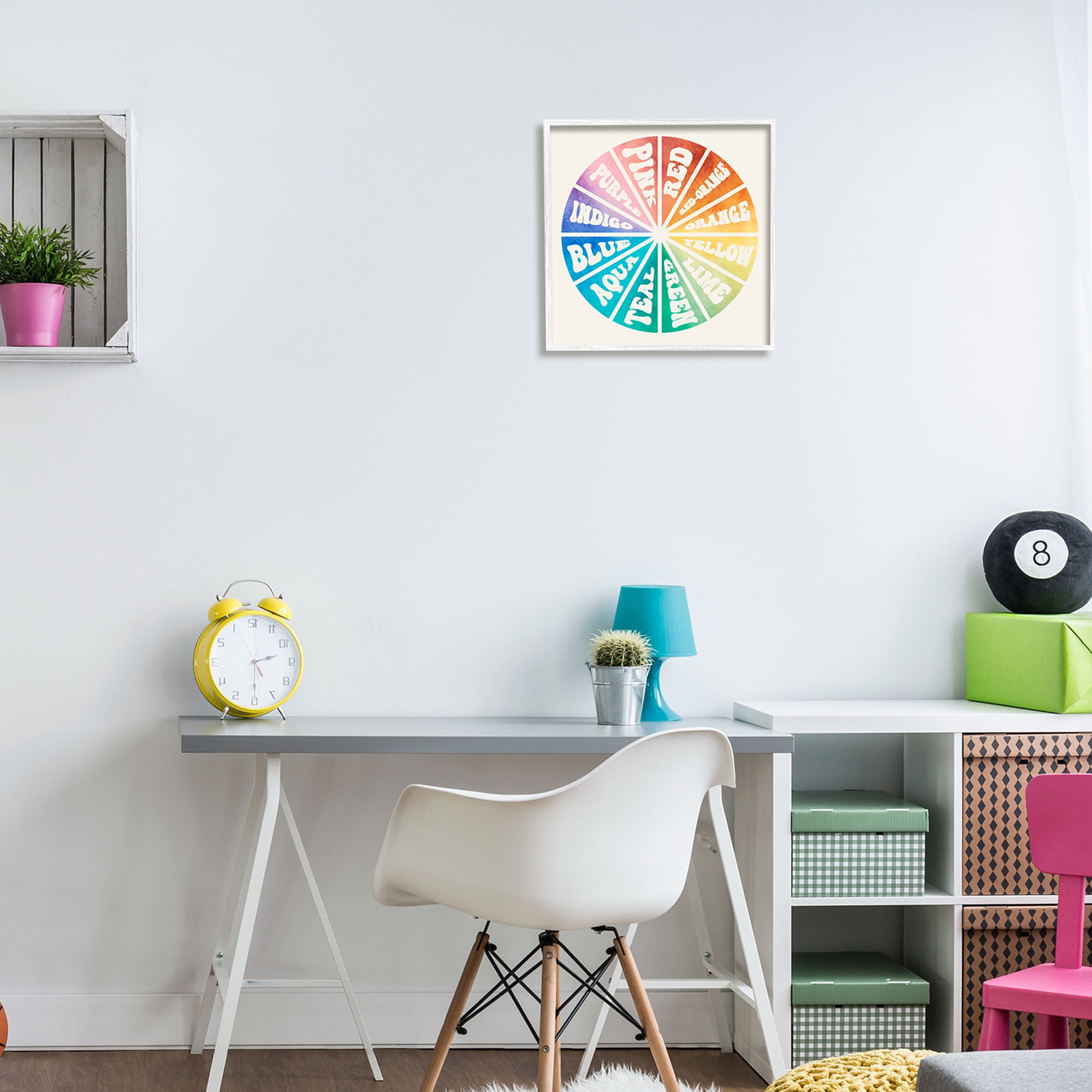 Stupell Industries Informative Hue Chart Rainbow Diagram Design Graphic Art White Framed Art Print Wall Art, 17x17, by Daphne Polselli