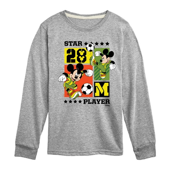 Disney - Mickey Soccer - Toddler & Youth Long Sleeve Graphic T-Shirt