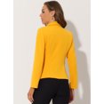 thumbnail image 4 of AllegK ChaqueDe Traje De ChaqueElástiCon Cuello De SolaPaOficiDe Trabajo PaMujer Amarillo XS, 4 of 5