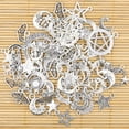 thumbnail image 2 of K-KED 70PCS Silvery Metal Charms Pendant Delicate Jewelry Making DIY 10-20mm, 2 of 5