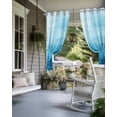 thumbnail image 4 of nqOlkjepod Outdoor Curtains for Patio Waterproof, Blue Ocean Waves Outdoor Privacy Panels Grommet, Stripe Ombre Coastal Blackout Outside Curtains for Porch/Cabana/Pergola/Gazebo 54"x108", 1 Panel, 4 of 8