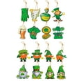 thumbnail image 2 of KOYPTL 16 Pcs Gnome Ornaments Set St. Patricks Day Decorations Irish Green Shamrock Gnome Hanging Pendant with Rope for Tree Wall Wreath Home Decor Gifts for Women Famliy Friends, 2 of 6